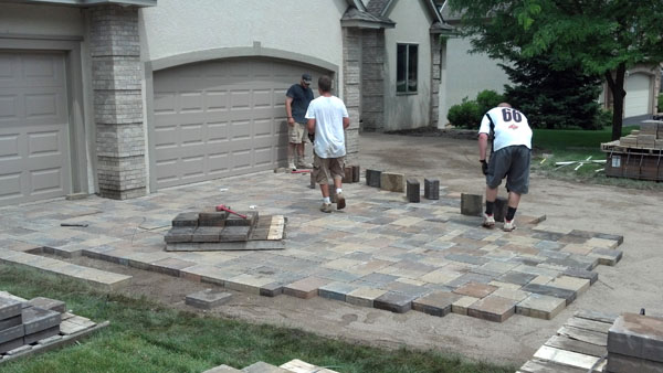 Paver driveway completion